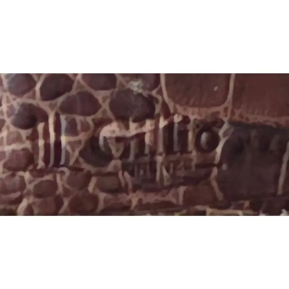 Gillio - Vertical wallet 8 CC - CROCO BROWN MAT